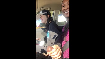 Lesbian Jacks Off BBC Friend In Car